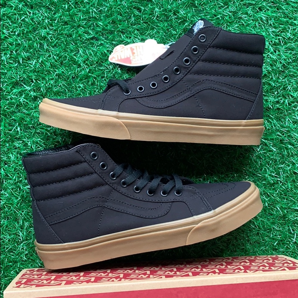 VANS MEN’S SK8-Hi REISSUE CANVAS GUM BLACK/LGHTGM Sneakers - Picture 14 of 16
